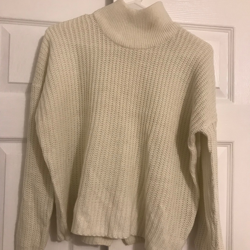 Fashion Nova White Laced Back Sweater